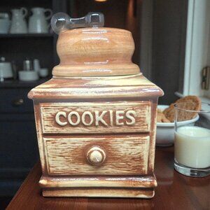 Vintage McCoy “Coffee Grinder” Cookie Jar – Brown & Cream – USA - Coffee Lover